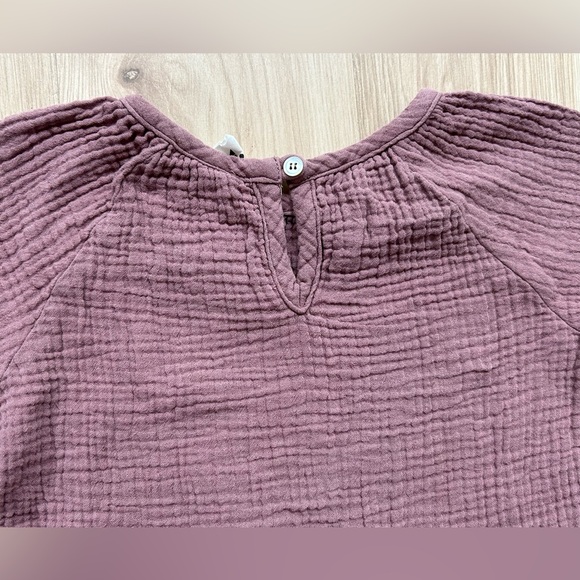 Maybell Studio Toddler Long Sleeve Button Up Purple Cotton Gauze 2T - Picture 3 of 5
